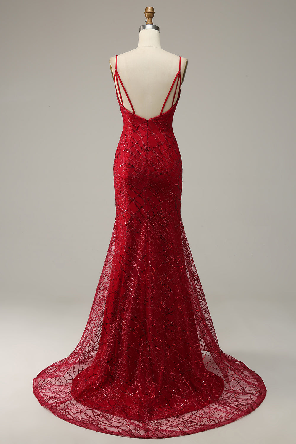 red spaghetti strap dress